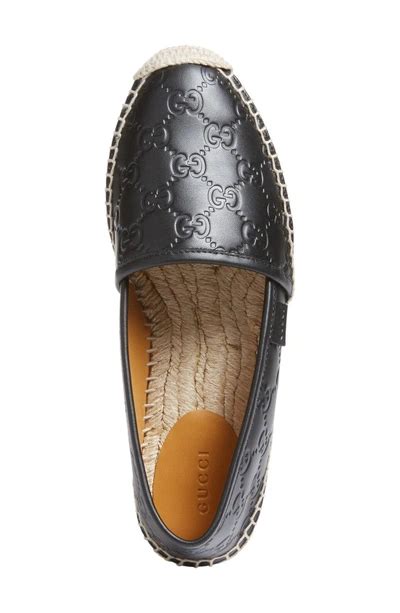 Gucci Women's Pilar Leather Espadrille Flats 